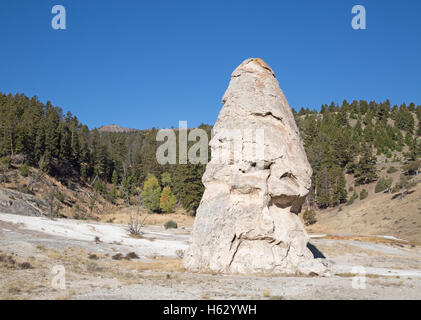 "Freiheit-Kappe" auf Mammoth Hot Springs im Yellowstone-Nationalpark, Wyoming, USA Stockfoto