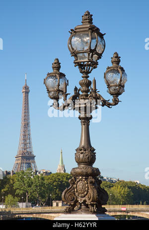 Brücke von Alexandre III in Paris, Frankreich Stockfoto