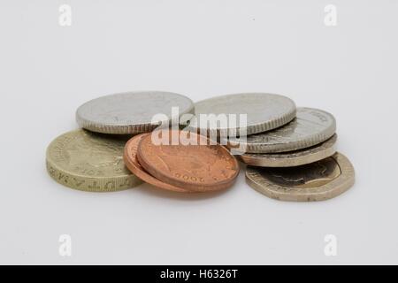 Britische Münzen. Stockfoto