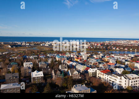 Reyjkavik von oben Stockfoto