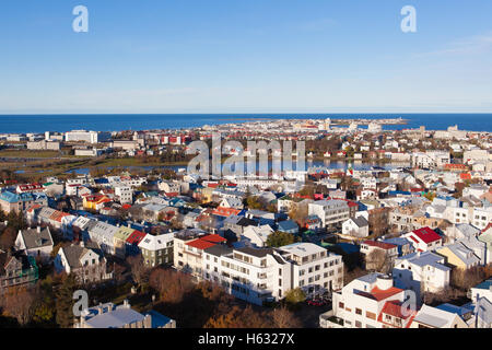 Reyjkavik von oben Stockfoto