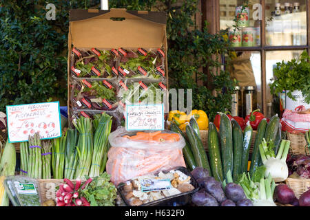 Bio und frischem Gemüse am Marktstand Stockfoto