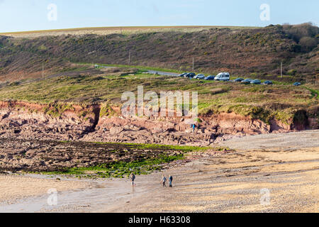 Manorbier Strand, Pembrokeshire, Wales, UK Stockfoto