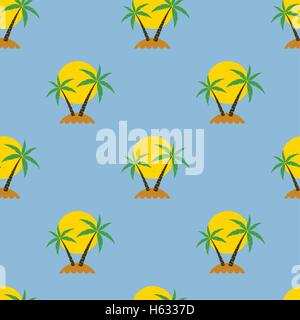 Vektor-nahtlose Palm Tree Reisen Hintergrund Stock Vektor