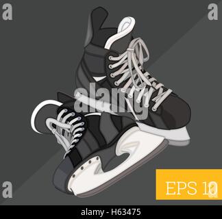 Eishockey-Schlittschuhe-isometrische Vektor-illustration Stock Vektor