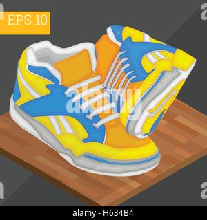 Sneaker Schuhe isometrische Vektor-illustration Stock Vektor