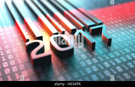 3D Abbildung eines Laserscanners für einen Barcode bis 2017. Stockfoto