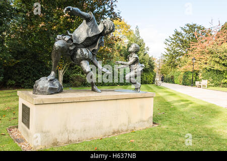 Statue von Edward Alleyn House in Dulwich, Süd-Ost-London, UK Stockfoto