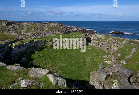 Dun Mor Vaul, Eisenzeit Broch, Tiree, Tiree, Inneren Hebriden, Argyll and Bute, Scotland Stockfoto