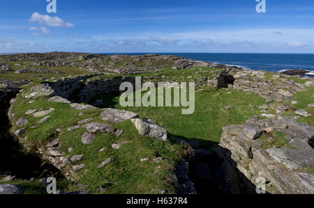 Dun Mor Vaul, Eisenzeit Broch, Tiree, Inneren Hebriden, Argyll and Bute, Scotland Stockfoto