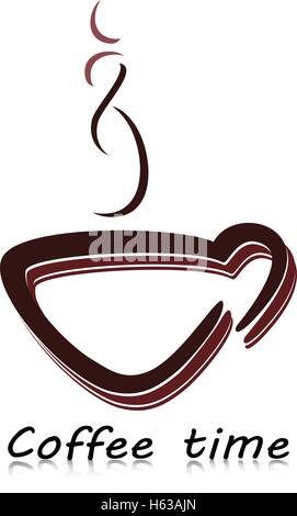 Bild von Kaffee Vektor-Illustration. Bunte Logo-design Stock Vektor
