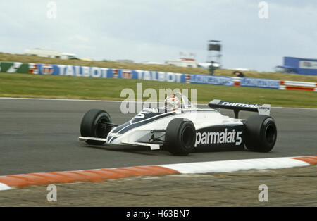 5 Nelson Piquet in einem Brabham Cosworth beendete 2. Platz in der britischen GP 13. Juli 1980 Stockfoto