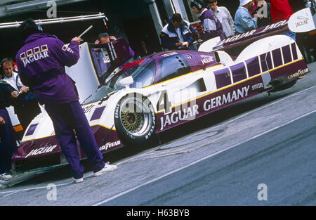 4 Jaguar XJR9-LM in Le Mans 1989 Stockfoto