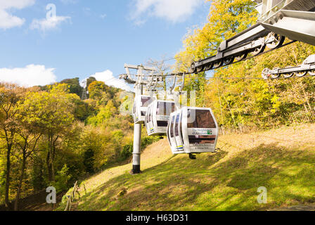 Seilbahnen, die Höhen von Abraham Besucherattraktion in Derbyshire Peak District, Großbritannien. Stockfoto