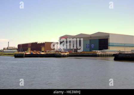 BAE Systeme Glasgow am Fluss Clyde in Govan und Yoker britische Verteidigung Waffen Firma Stockfoto