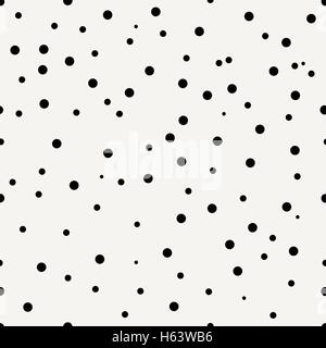 Nahtlose wiederholendes Muster mit Konfetti auf cremefarbenen Hintergrund in schwarz. Fliesen-Punkte Textur Hintergrund, Karte oder Verpackung Papier. Stock Vektor