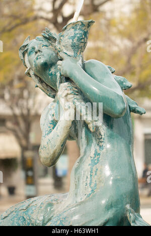 quadratische Brunnen Rossio in Lissabon Stockfoto