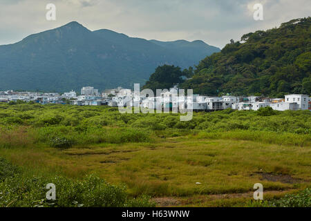 Tai O, einer unberührten Chinesischen ländlichen Fischerdorf auf der Insel Lantau Hong Kong. Stockfoto