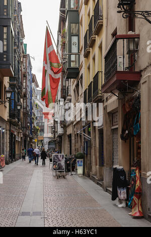 De La Tendería Straße, eines der sieben mittelalterlichen Stadt Bilbao, Pais Vasco, Spanien, Europa Stockfoto