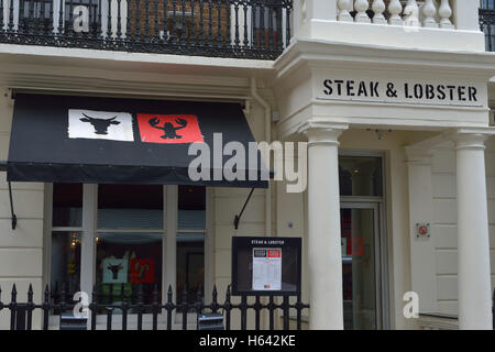 Steak und Hummer Restaurant, London UK Stockfoto