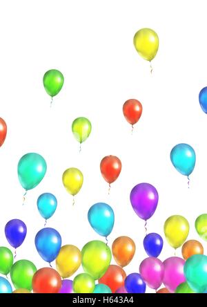 Viele fliegen bunte Luftballons Stock Vektor