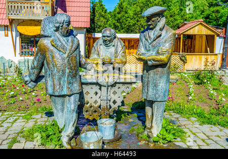 Die Bronzestatue des Helden aus dem berühmten sowjetischen Film Konstantinowitsch, Dilijan. Stockfoto