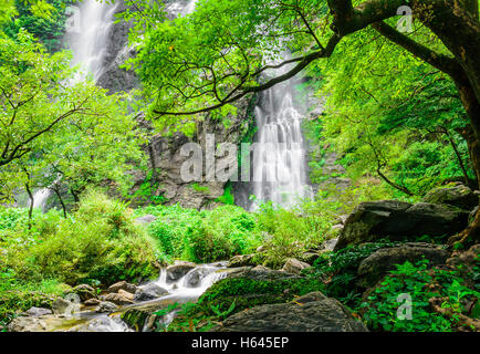 Khlong lan Wasserfall, berühmte natürliche Sehenswürdigkeit in Kampange Phet in Thailand. Stockfoto