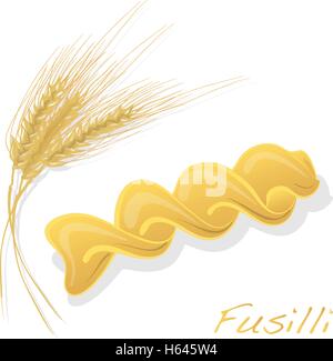 Fusilli Nudeln Vektor-Illustration isoliert Stock Vektor