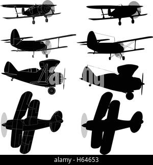 BI Flugzeug Sammlung isoliert auf Sky. Vektor-Illustration. Stock Vektor