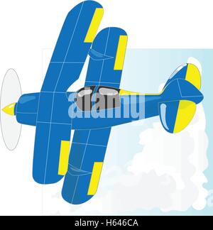 Ein Bi Flugzeug am Himmel isoliert. Vektor-Illustration. Stock Vektor