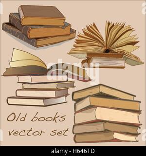 alte Bücher, isoliert Stock Vektor