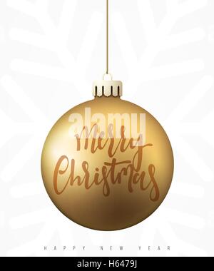 Christmas Ball Gold isoliert auf weißem Hintergrund. Stock Vektor