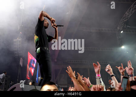 BARCELONA - 19 JUN: ASAP Rocky (Rapper aus Harlem und Mitglied der Hip hop kollektive ASAP-Mob) Konzert in Sonar Festival. Stockfoto