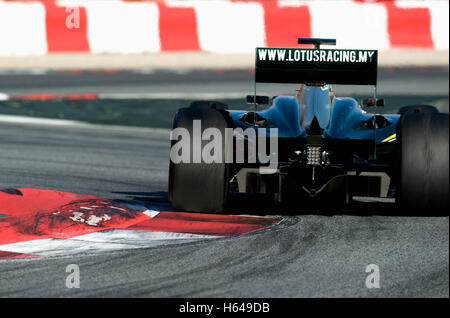 Motorsport, Jarno Trulli, ITA, im Lotus T127 Rennwagen, Formel-1-Tests auf dem Circuit de Catalunya Rennen verfolgen in Stockfoto