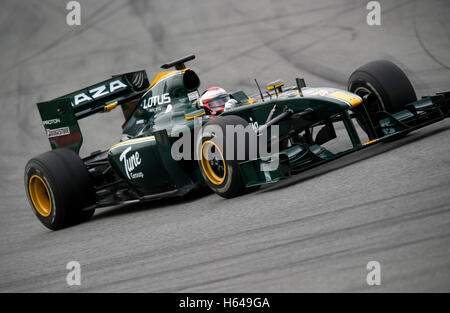 Motorsport, Jarno Trulli, ITA, im Lotus T127 Rennwagen, Formel-1-Tests auf dem Circuit de Catalunya Rennen verfolgen in Stockfoto