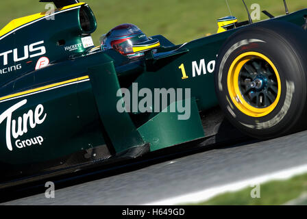 Motorsport, Jarno Trulli, ITA, im Lotus T127 Rennwagen, Formel-1-Tests auf dem Circuit de Catalunya Rennen verfolgen in Stockfoto