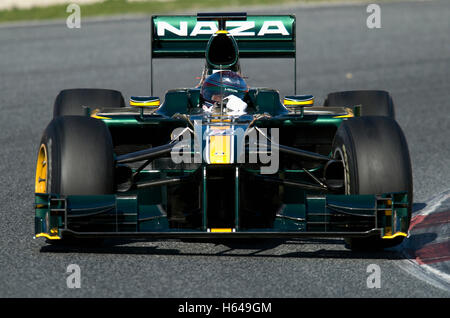 Motorsport, Jarno Trulli, ITA, im Lotus T127 Rennwagen, Formel-1-Tests auf dem Circuit de Catalunya Rennen verfolgen in Stockfoto