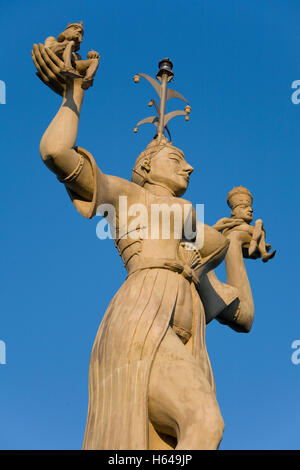 Imperia-Statue von Peter Lenk am Hafen, Wahrzeichen, Konstanz, Baden-Württemberg Stockfoto