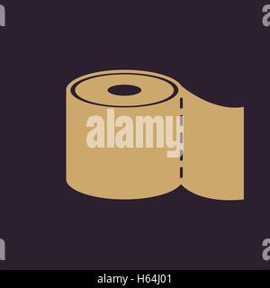 Das WC-Papier-Symbol. Badezimmer-Symbol. Wohnung Stock Vektor