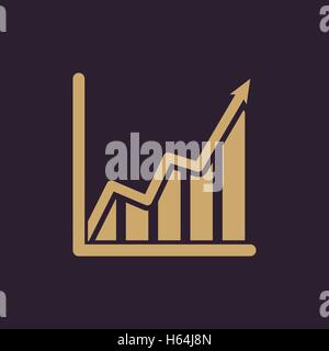 Das wachsende Grafik-Symbol. Wachstum und Symbol. Wohnung Stock Vektor