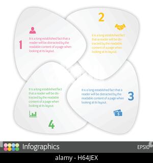 vier Schritte Zyklus Infografik-Layout-Konzept-Vektor-illustration Stock Vektor