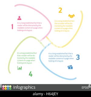 vier Schritte Zyklus Infografik-Layout-Konzept-Vektor-illustration Stock Vektor