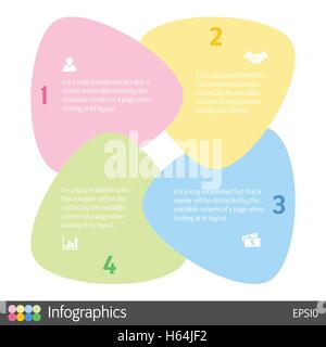 vier Schritte Zyklus Infografik-Layout-Konzept-Vektor-illustration Stock Vektor