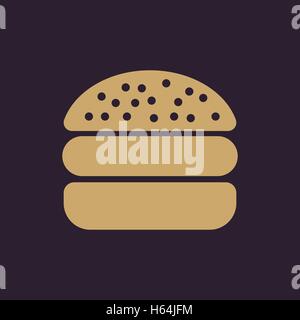 Das Hamburger-Symbol. Sandwich und Fast-Food-Symbol. Wohnung Stock Vektor