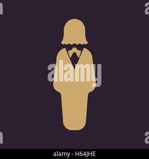 Das Business-Frau-Symbol. Avatar und Benutzer, Mädchen, weibliche Symbol. Wohnung Stock Vektor