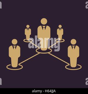 Teamarbeit-Symbol. Führung und Verbindung, Business teams Symbol. Wohnung Stock Vektor