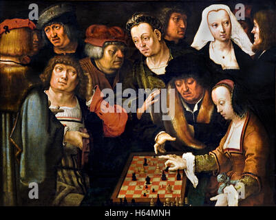 Das Spiel Schach 1518 Lucas van Leyden (1494-1533) Leiden niederländischen Niederlande Stockfoto