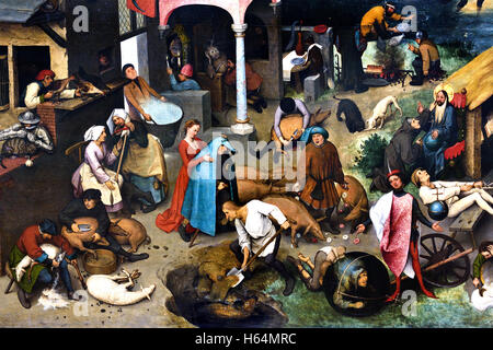 Die niederländischen Sprichwörter, 1559 Pieter Brueghel (Bruegel) der älteren Breda1525 - 1569 Brüssel niederländischen flämischen Belgien Belgien Niederlande mittelalterlichen Mittelalter
