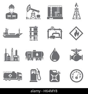 Ölindustrie Icons Set Stock Vektor