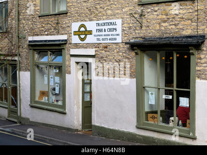 Frome, einer kleinen Stadt in Somerset England Barnacle Bill traditionellen Fish And chips Stockfoto